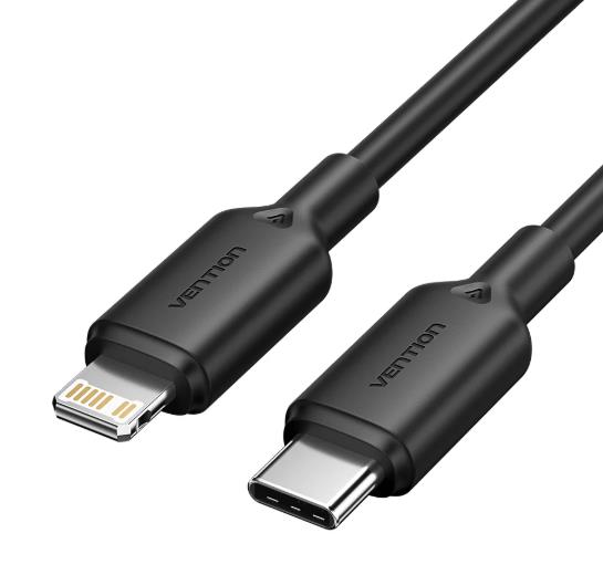 CABLE USB-C TO LIGHTNING 2M BLACK LAKBH VENTION