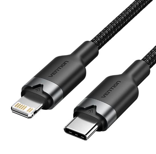 CABLE USB-C TO LIGHTNING 2M BLACK LALBH VENTION