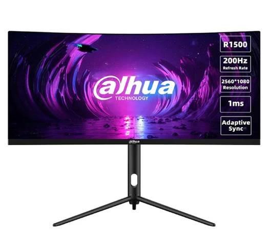 LCD Monitor DAHUA DHI-LM30-E330CA 30   Gaming Curved 21   9 Panel VA 2560x1080 21 9 200Hz 1 ms Swivel Tilt Colour Black LM30-E330CA
