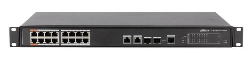 Switch DAHUA 16x10Base-T   100Base-TX 2x10Base-T   100Base-TX   1000Base-T 2x10 100 1000BASE-T SFP combo PoE ports 16 LR2218-16ET-240-V2