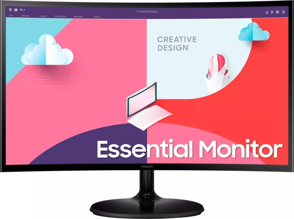 LCD Monitor SAMSUNG LS24C362EAUXEN 24   Curved Panel VA 1920x1080 16 9 75 Hz Matte 4 ms Colour Black LS24C362EAUXEN