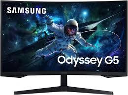 LCD Monitor SAMSUNG ODYSSEY G5 32   Gaming Curved Panel VA 16 9 165Hz 1 ms Tilt Colour Black LS32CG554EUXEN