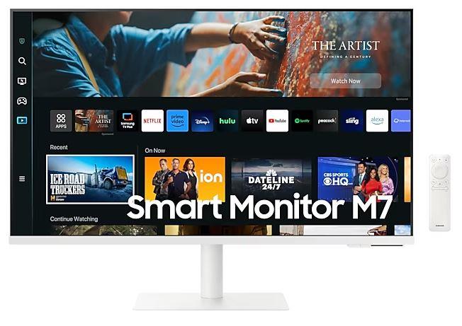 LCD Monitor SAMSUNG S32CM703UU 32   TV Monitor Smart 4K Panel VA 3840x2160 16 9 60Hz Matte 4 ms Speakers Swivel Height adjustable Tilt Colour White LS32CM703UUXDU