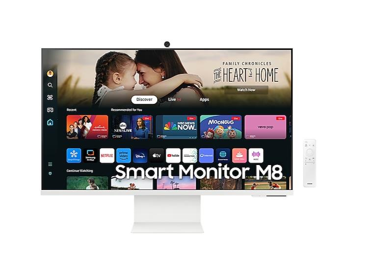 LCD Monitor SAMSUNG 32   Smart Panel VA 3840x2160 16 9 60 Hz 4 ms Swivel Pivot Height adjustable Tilt Colour White LS32DM801UUXDU