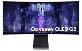 Monitor SAMSUNG Odyssey OLED G8 G85SB 34   Gaming Smart Curved 21   9 Panel OLED 3440x1440 21 9 175 Hz 0 1 ms Speakers Height adjustable Tilt Colour Silver LS34BG850SUXEN