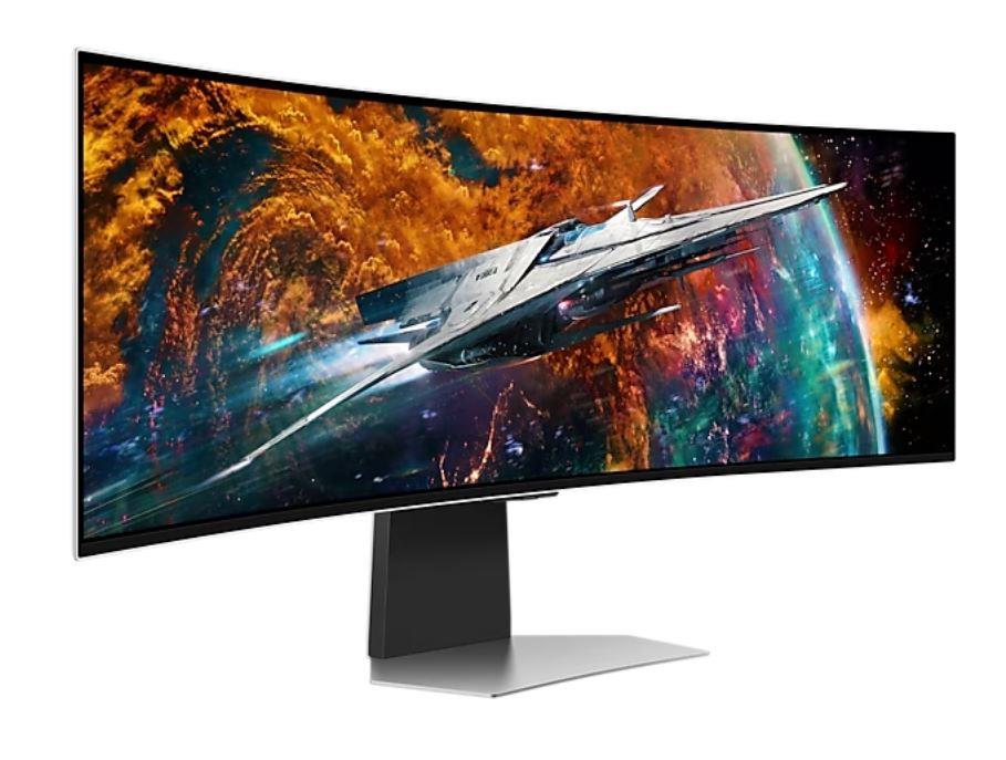 Monitor SAMSUNG Odyssey G9 G95SC 49   Gaming Smart Curved Panel OLED 5120x1440 32 9 240Hz 0 03 ms Speakers Height adjustable Tilt Colour Silver LS49CG950SUXDU