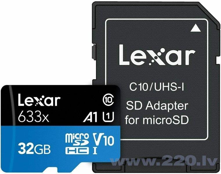 MEMORY MICRO SDHC 32GB UHS-I W ADAPTER LSDMI32GBB633A LEXAR