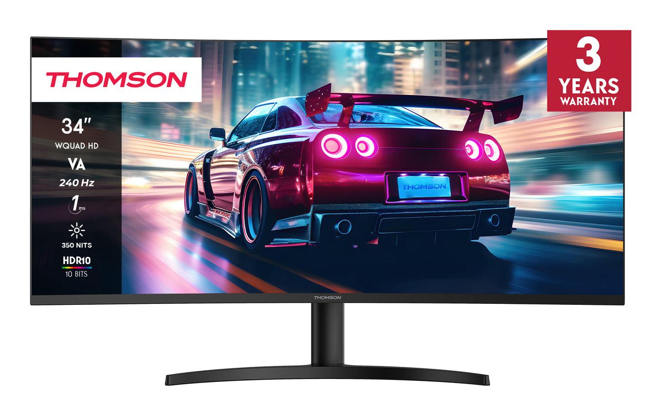 LCD Monitor THOMSON 34    3440 x 1440 pixels UltraWide Quad HD LCD Curved M34QG7Y14C