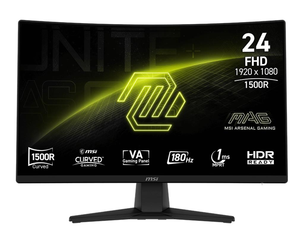 LCD Monitor MSI MAG 242C 23 6   Gaming Curved Frameless Matte Panel VA 1920x1080 16 9 180Hz 1 ms Colour Black MAG242C