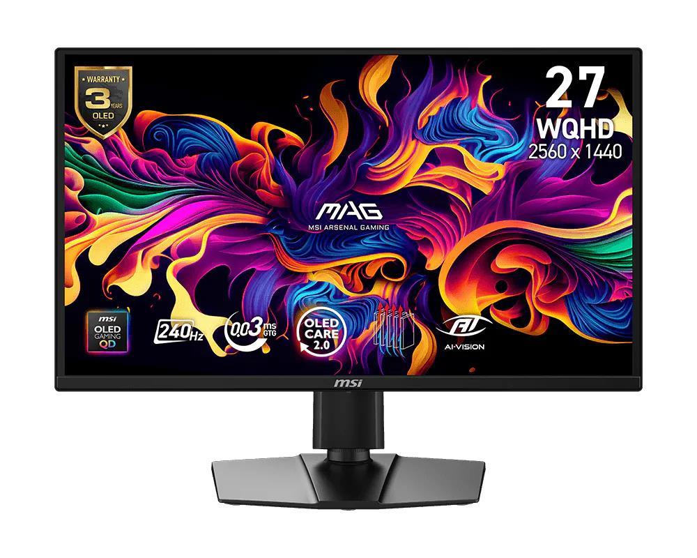 Monitor MSI 26 5    2560 x 1440 pixels Wide Quad HD Native aspect ratio 16 9 QD-OLED Flat MAG272QPQD-OLEDX24