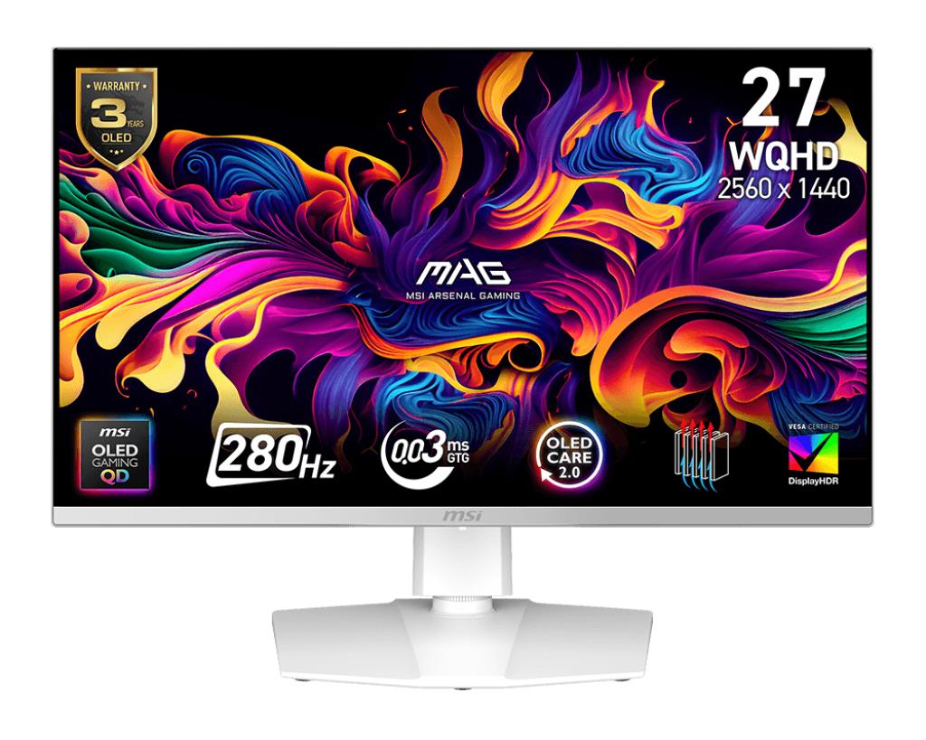 Monitor MSI 26 5    2560 x 1440 pixels Wide Quad HD Native aspect ratio 16 9 QD-OLED Flat MAG272QPWQD-OLEDX28
