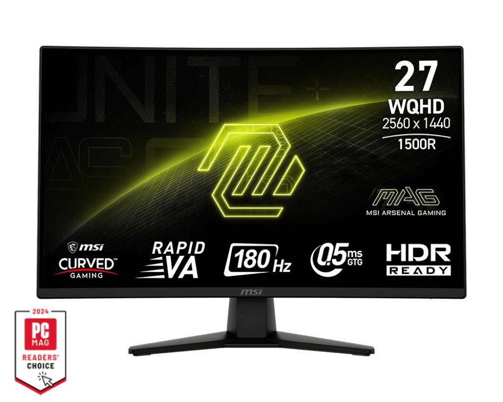 LCD Monitor MSI 27    2560 x 1440 pixels Wide Quad HD Native aspect ratio 16 9 Curved MAG274CQF