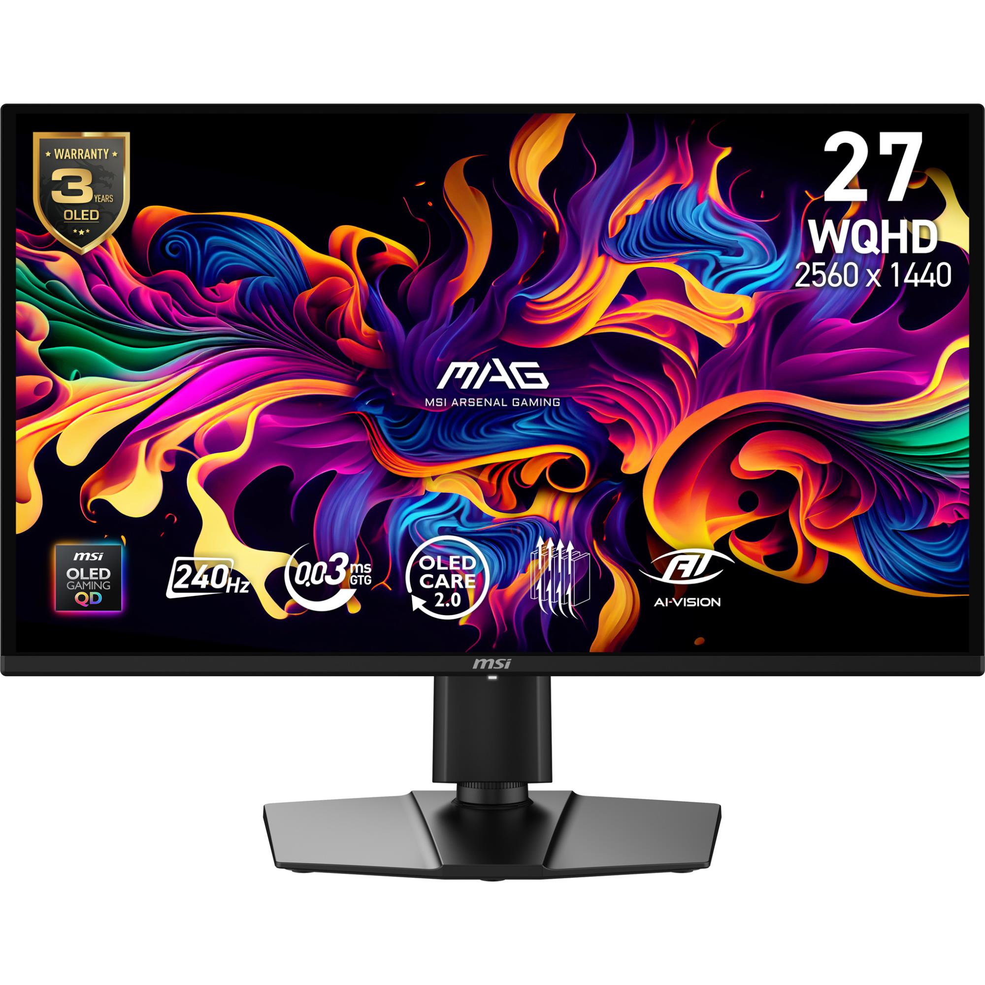 Monitor MSI 26 5    2560 x 1440 pixels Wide Quad HD Native aspect ratio 16 9 QD-OLED Flat MAG274QPQD-OLEDX24