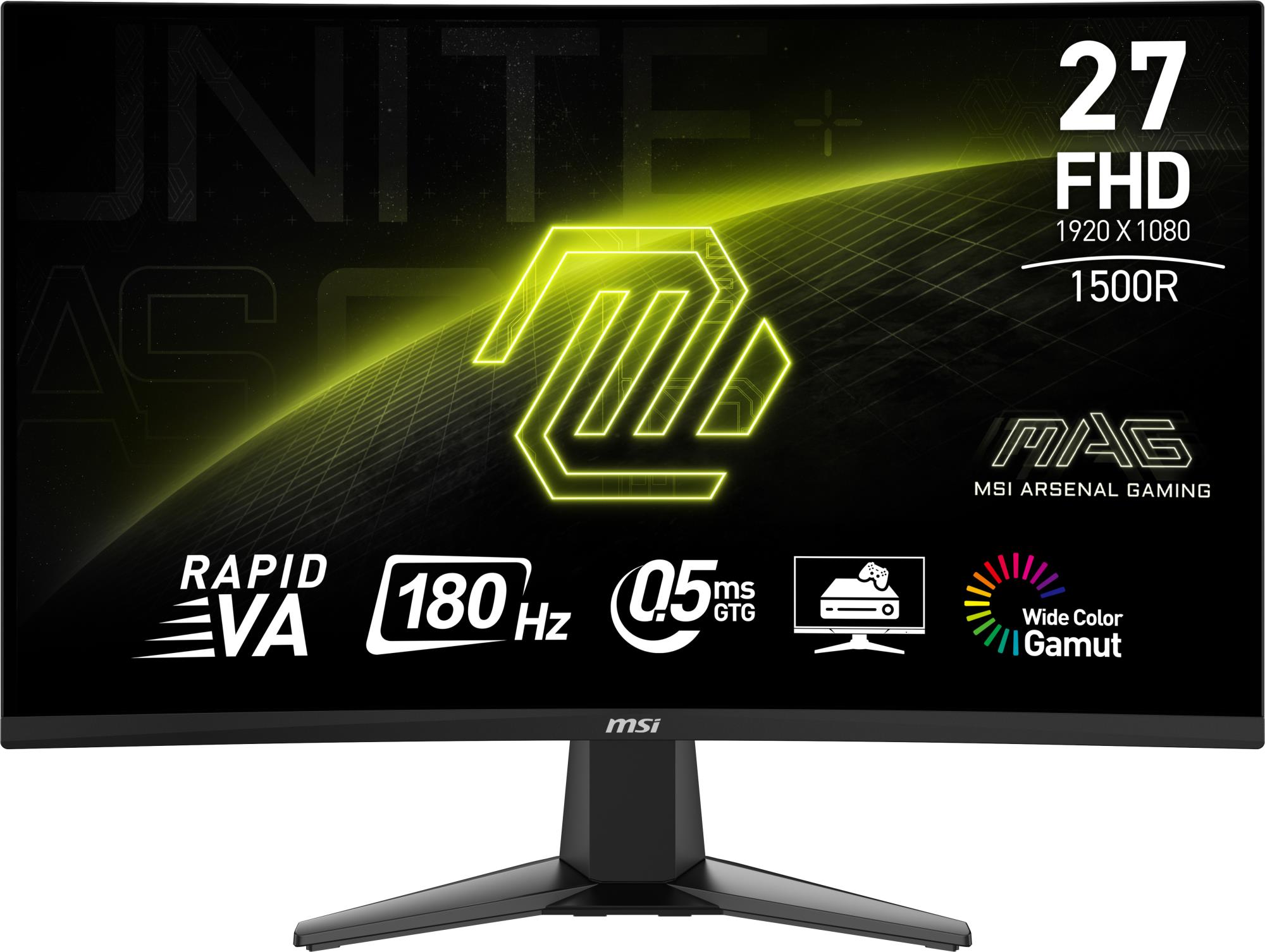 LCD Monitor MSI MAG 27C6F 27   Gaming Curved Panel VA 1920x1080 16 9 180Hz 0 5 ms MAG27C6F