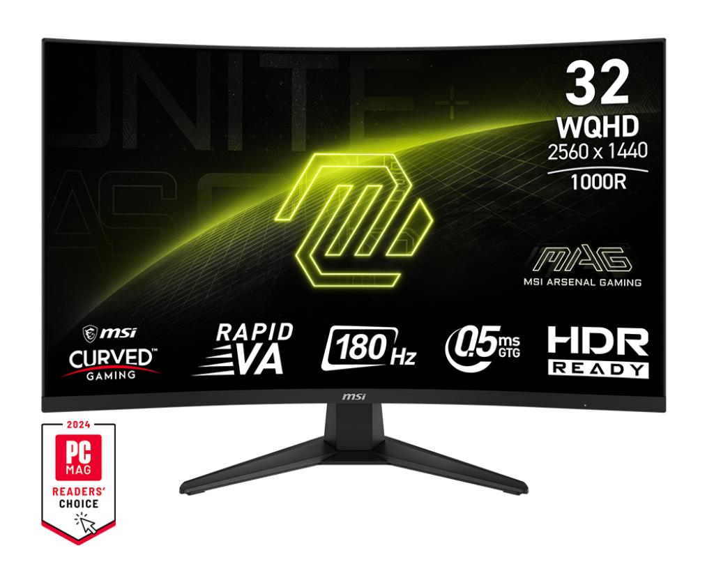 LCD Monitor MSI MAG 325CQF 31 5   Gaming Curved Panel VA 2560x1440 16 9 180Hz 0 5 ms MAG325CQF