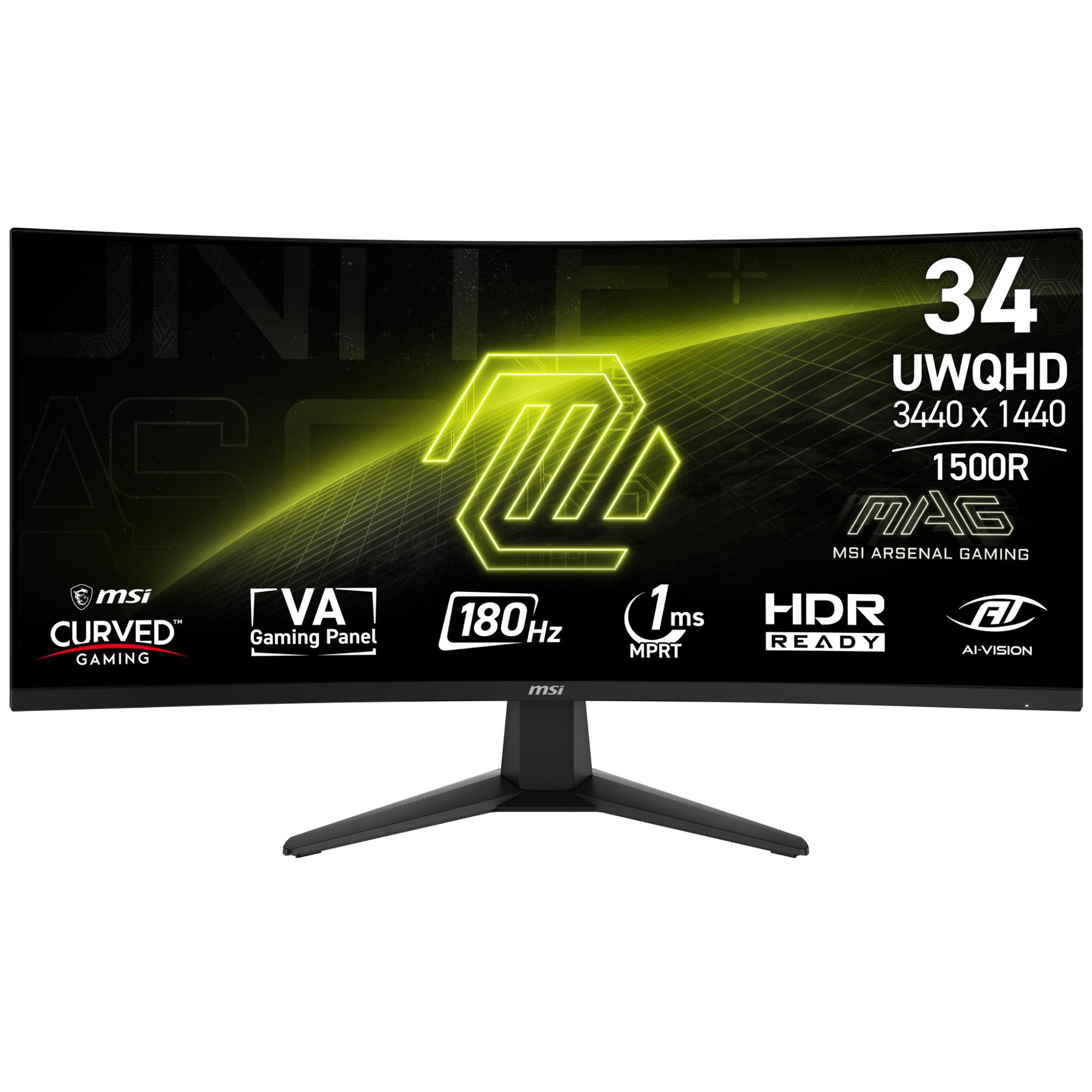 LCD Monitor MSI MAG 346CQ 34   Gaming Curved Panel VA 3440x1440 16 9 180 Hz 1 ms MAG346CQ