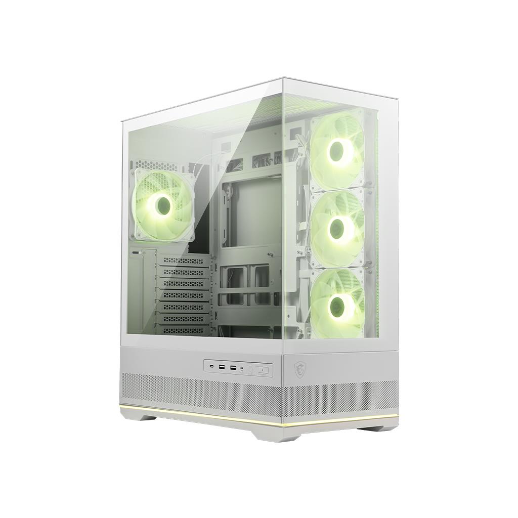 Case MSI MAG PANO 110R PZ   WHITE MidiTower Case product features Transparent panel Not included Colour Black MAGPANO110RPZWHITE