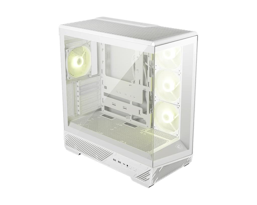 Case MSI ATX micro ATX Mini-ITX White Transparent Midi Tower MAG PANO 130R PZ WHITE MAGPANO130RPZWHITE