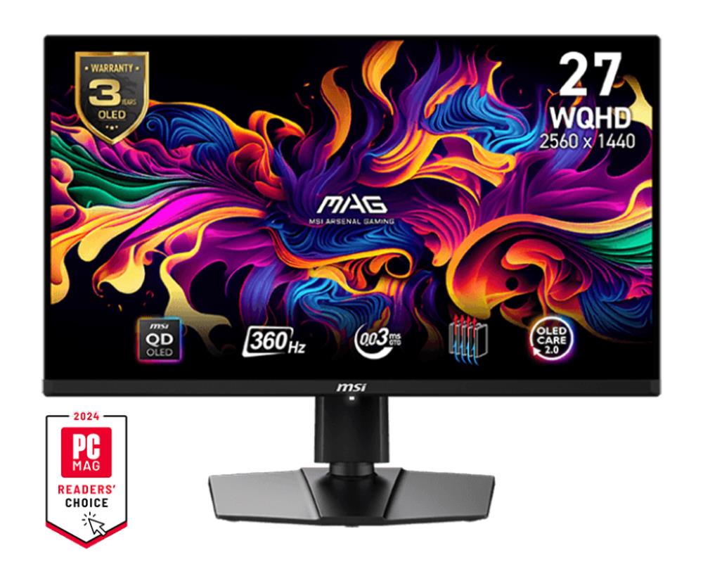 Monitor MSI MAG 271QPX QD-OLED 26 5   Gaming Panel QD-OLED 2560x1440 16 9 360Hz 0 03 ms Swivel Pivot Height adjustable Tilt MAG271QPXQD-OLED