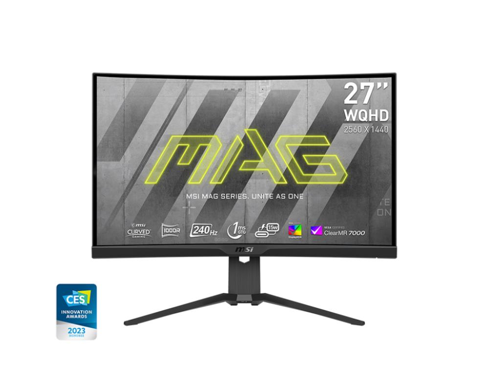 LCD Monitor MSI 27   Gaming Curved Panel VA 2560x1440 16 9 240Hz 1 ms Height adjustable Tilt Colour Black MAG275CQRXF