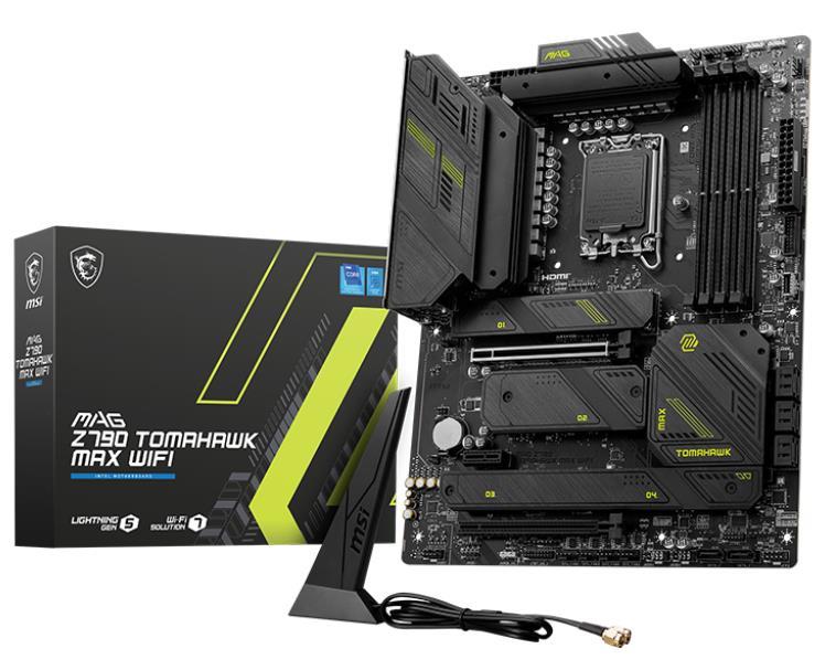 Mainboard MSI Intel Z790 LGA1700 ATX Memory DDR5 Memory slots 4 1xPCI-Express 1x 2xPCI-Express 16x 4xM 2 1xHDMI 1xDisplayPort 4xUSB 2 0 4xUSB 3 2 2xUSB-C 1xRJ45 5xAudio port MAGZ790TOMAHAWMAXWIFI