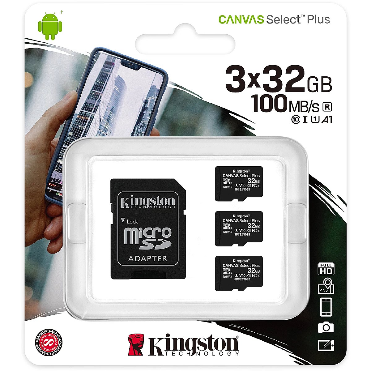 MEMORY MICRO SDHC 32GB UHS-I 3PACK SDCS2 32GB-3P1A KINGSTON