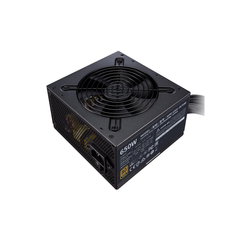 Power Supply COOLER MASTER 650 Watts Efficiency 80 PLUS BRONZE PFC Active MTBF 100000 hours MPE-6501-ACAAB-EU