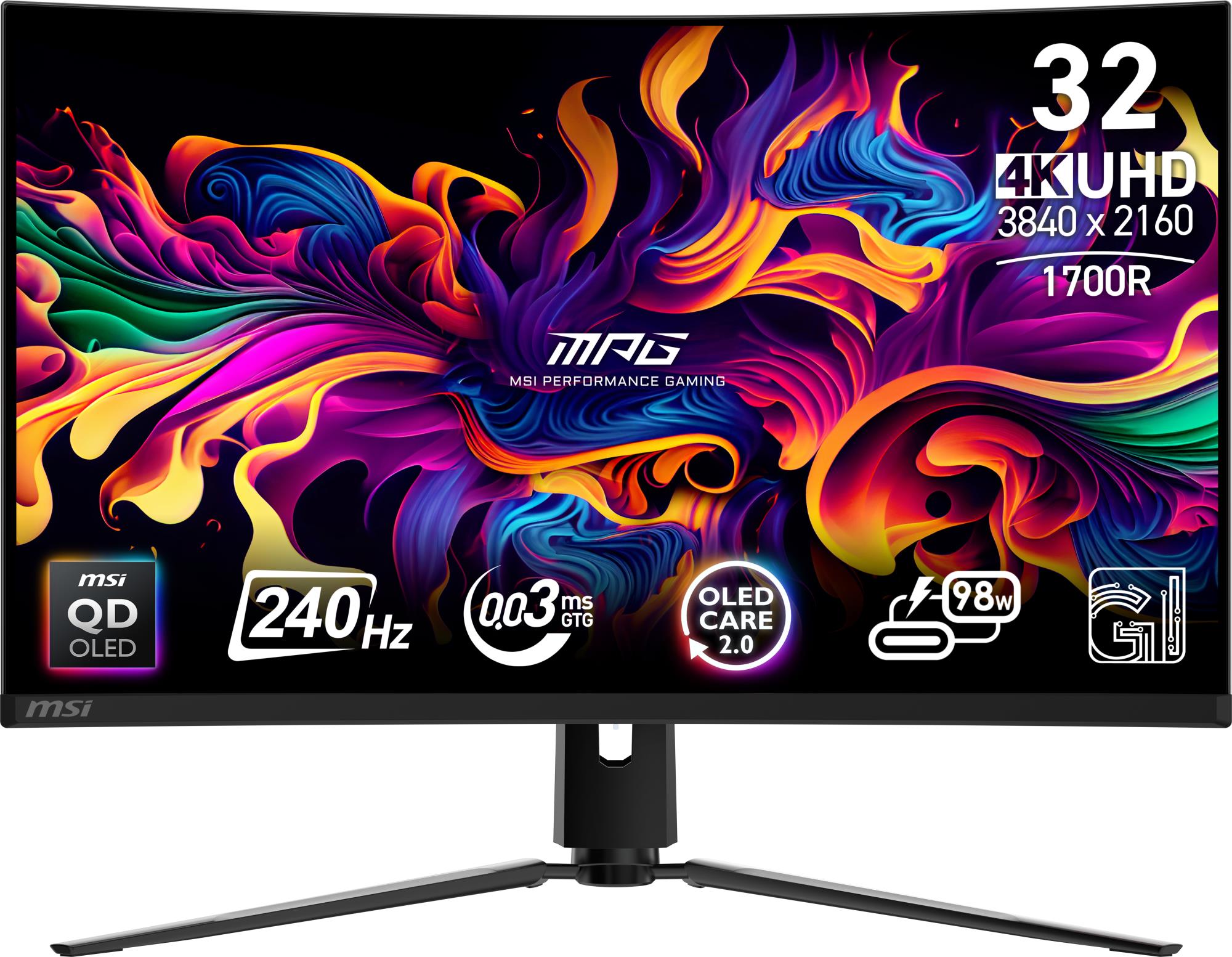 Monitor MSI MPG 321CURX QD-OLED 31 5   Gaming Curved 4K Panel QD-OLED 3840x2160 16 9 240 Hz 0 03 ms MPG321CURXQD-OLED
