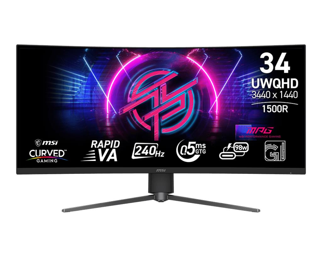 LCD Monitor MSI 34    3440 x 1440 pixels Native aspect ratio 21 9 LCD MPG346CQRFX24