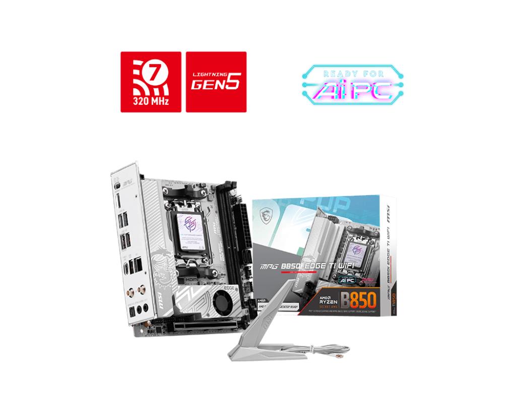 Mainboard MSI AMD B850 SAM5 Mini-ITX Memory DDR5 Memory slots 2 MPGB850IEDGETIWIFI