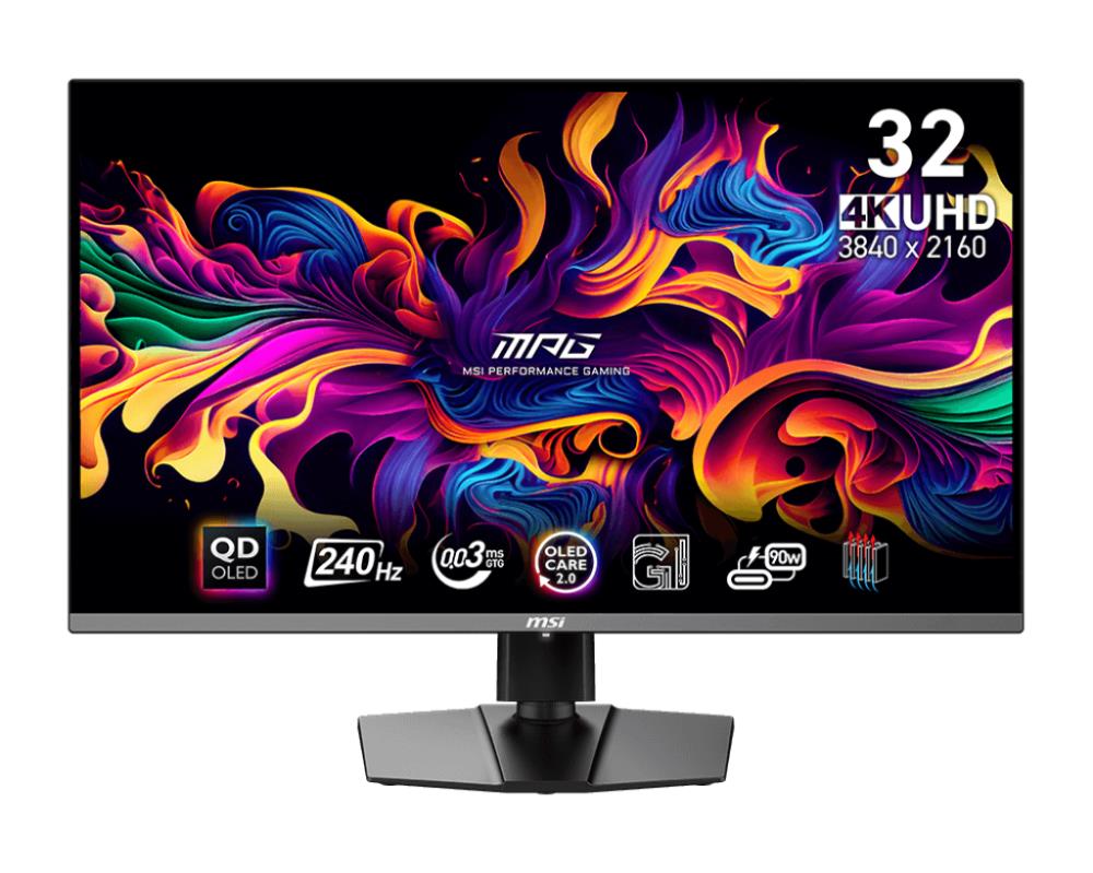Monitor MSI 31 5   Gaming 4K Panel QD-OLED 3840x2160 16 9 Matte 0 03 ms Swivel Pivot Height adjustable Tilt Colour Black MPG321URXQD-OLED