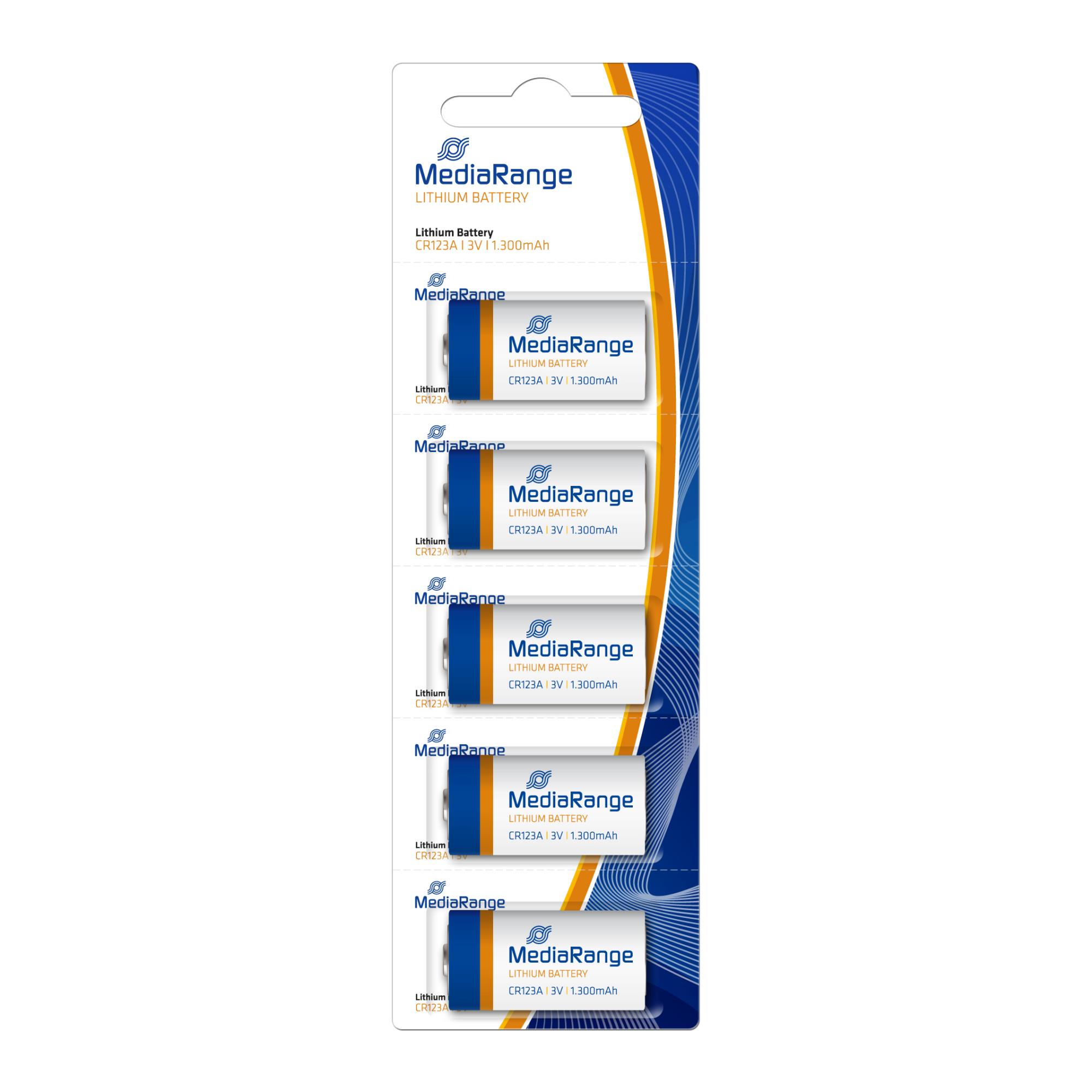 BATTERY LITHIUM CR123A 3V 5PCS MRBAT150 MEDIARANGE