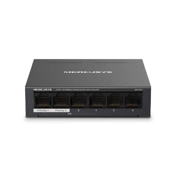 Switch MERCUSYS Desktop pedestal 6x10Base-T   100Base-TX PoE  ports 4 MS106LP