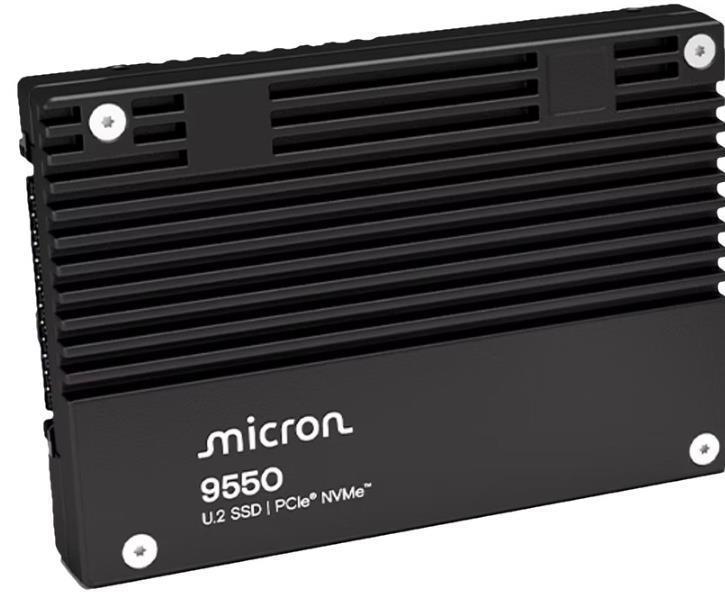 SSD MICRON SSD series 9550 MAX 6 4TB NVMe NAND flash technology 3D TLC Write speed 10000 MBytes sec Read speed 14000 MBytes sec Form Factor U 2 TBW 35040 TB MTFDLAL6T4THB-1BK1DABYYR