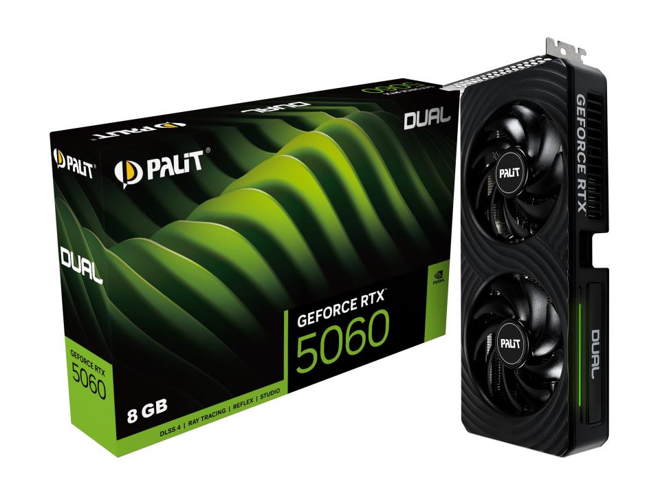 Graphics Card PALIT NVIDIA GeForce RTX 5060 8 GB GDDR7 128 bit PCIE 5 0 16x Dual Slot Fansink 3xDisplayPort NE75060019P1-GB2063D