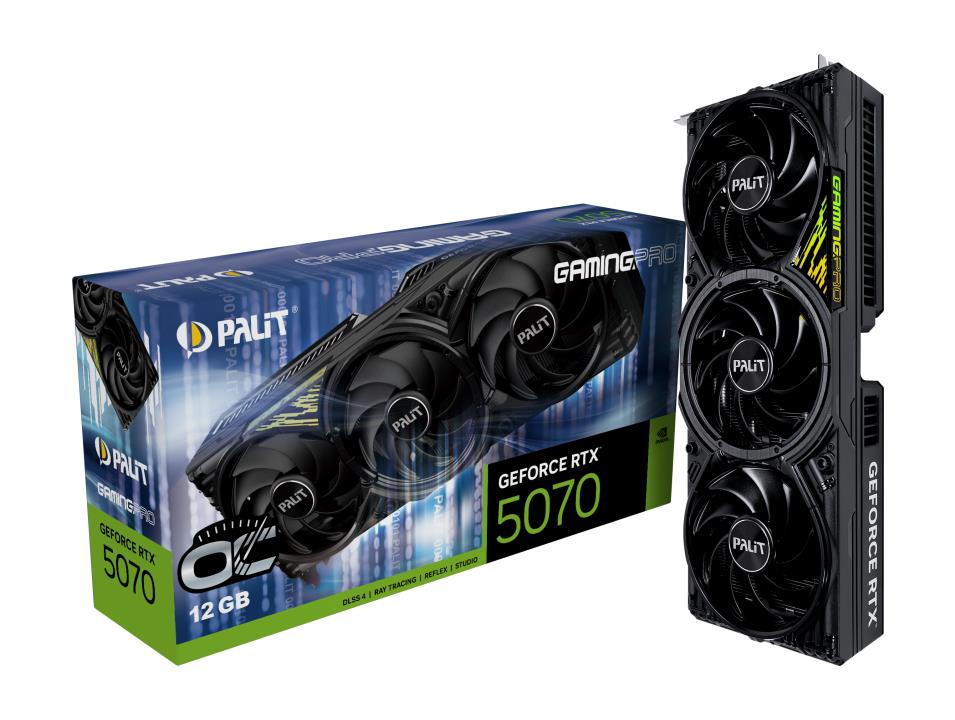 Graphics Card PALIT NVIDIA GeForce RTX 5070 12 GB GDDR7 192 bit PCIE 5 0 16x Triple slot Fansink 1xHDMI 3xDisplayPort NE75070T19K9-GB2050A