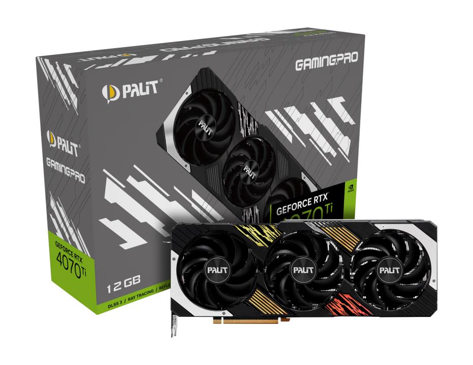 Graphics Card PALIT NVIDIA GeForce RTX 4070 Ti 12 GB GDDR6X 192 bit PCIE 4.0 16x GPU 2310 MHz 1xHDMI 3xDisplayPort NED407T019K9-1043A