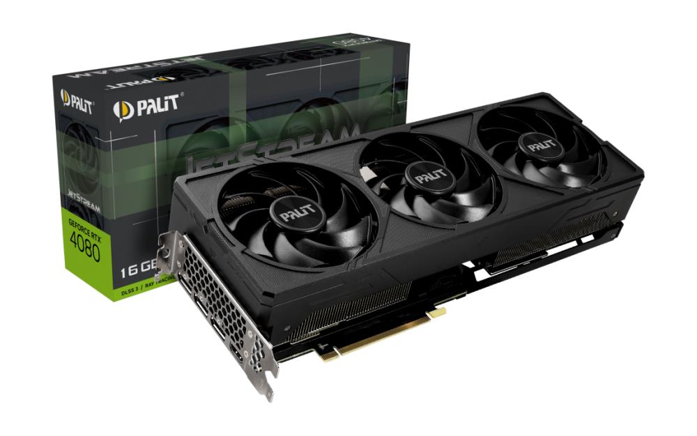 Graphics Card PALIT NVIDIA GeForce RTX 4080 16 GB GDDR6X 256 bit PCIE 4.0 16x GPU 2205 MHz Triple slot Fansink 1xHDMI 3xDisplayPort NED4080019T2-1032J