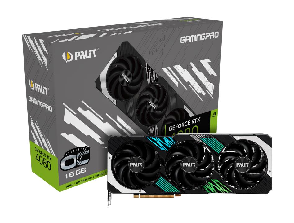 Graphics Card PALIT NVIDIA GeForce RTX 4080 16 GB GDDR6X 256 bit PCIE 4.0 16x GPU 2205 MHz 1xHDMI 3xDisplayPort NED4080T19T2-1032A