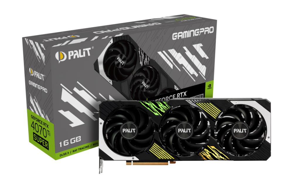 Graphics Card PALIT NVIDIA GeForce RTX 4070 Ti SUPER 16 GB GDDR6X 256 bit PCIE 4 0 16x 1xHDMI 3xDisplayPort NED47TS019T2-1043A