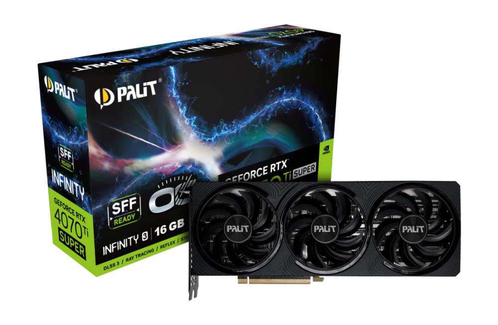 Graphics Card PALIT NVIDIA GeForce RTX 4070 Ti SUPER 16 GB GDDR6X 256 bit PCIE 4 0 16x Triple slot Fansink 1xHDMI 3xDisplayPort NED47TSS19T2-1043S