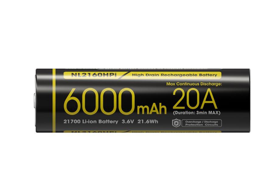 BATTERY RECH  LI-ION 3 6V 6000MAH NL2160HPI NITECORE
