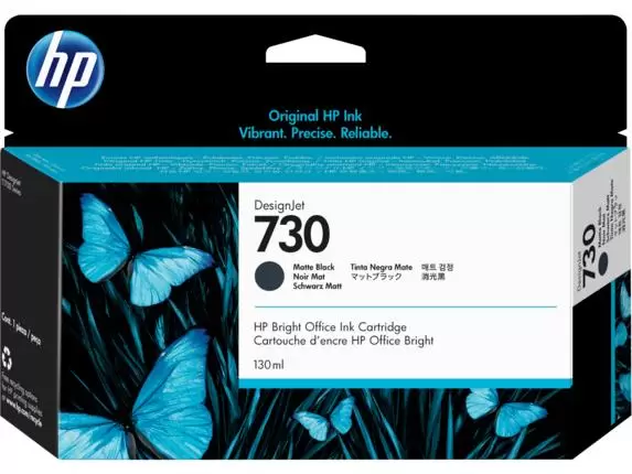 INK CARTRIDGE MATTE BLACK NO.730 130ML P2V65A HP