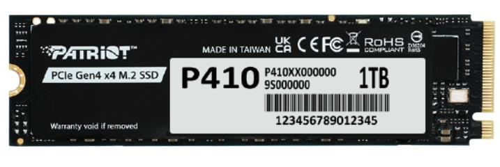 SSD PATRIOT 320xTBW rating NVMe Yes PCI Express M 2 1000 GB P410P1TBM28H