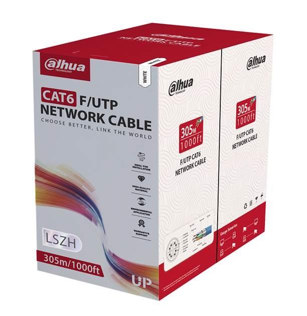 CABLE CAT6 UTP 305M WHITE PFM923I-6FN-CD-WHITE DAHUA