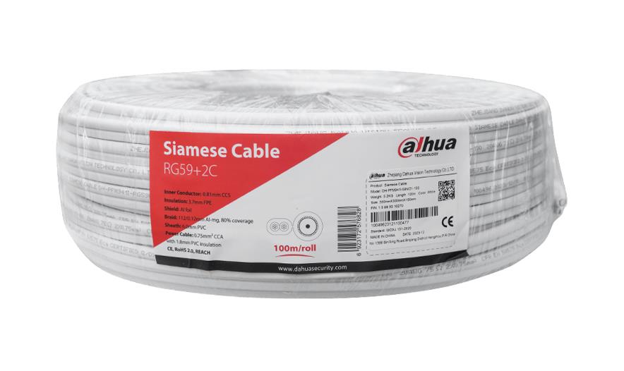 CABLE RG59 COAX PWR 100M WHITE PFM941I-RG59N 21-100-W DAHUA