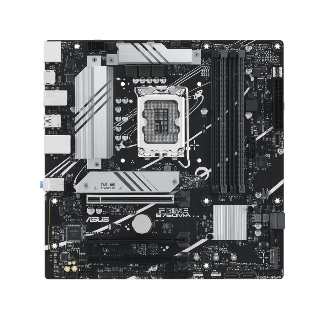 Mainboard ASUS Intel B760 Express LGA1700 Micro-ATX Memory DDR5 Memory slots 4 2xPCI-Express 4 0 16x 2xM 2 1xHDMI 2xDisplayPort 4xUSB 2 0 2xUSB 3 2 1xPS 2 1xRJ45 3xAudio port PRIMEB760M-A-CSM