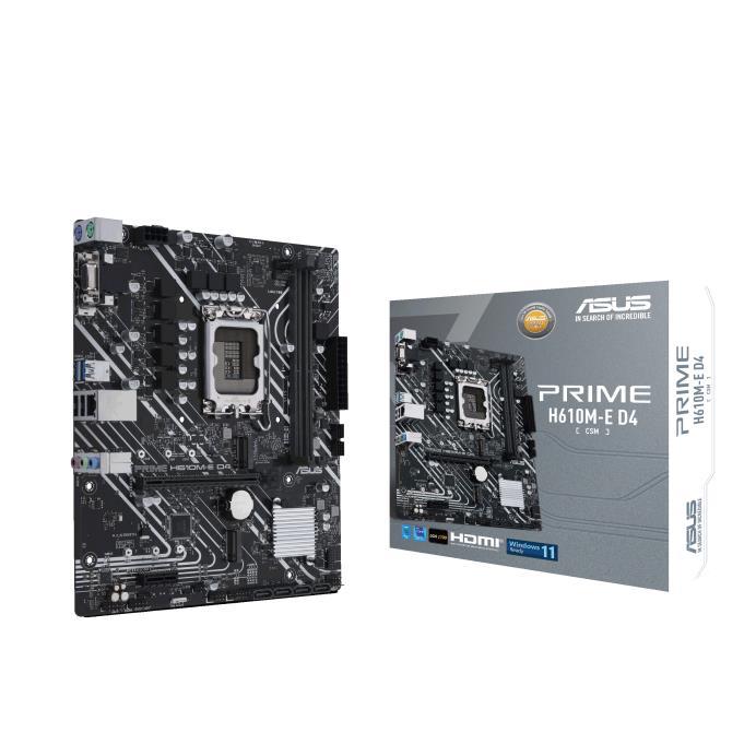 Mainboard ASUS Intel H610 LGA1700 Micro-ATX Memory DDR4 Memory slots 2 1xPCI-Express 3 0 1x 1xPCI-Express 4 0 16x 2xM 2 1x15pin D-sub 1xHDMI 1xDisplayPort 2xAudio-In 1xAudio-Out 2xUSB 2 0 2xUSB 3 2 2xPS 2 PRIMEH610M-ED4-CSM