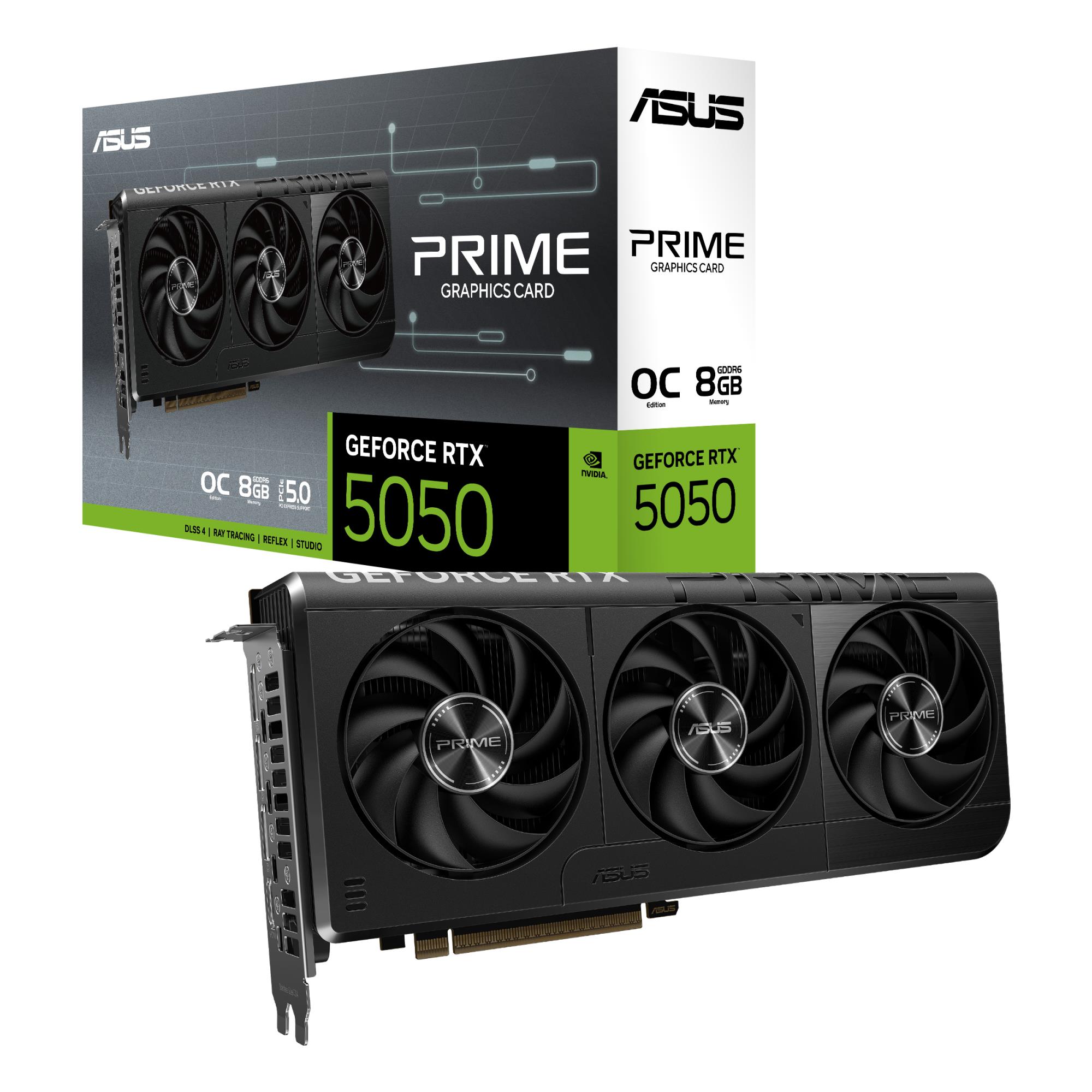 Graphics Card ASUS NVIDIA GeForce RTX 5050 8 GB GDDR6 128 bit PCI Express 5 0 Active PRIME-RTX5050-O8G