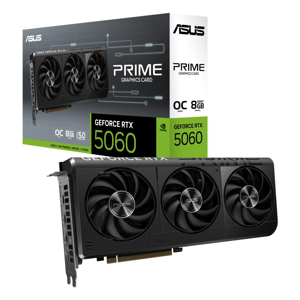 Graphics Card ASUS NVIDIA GeForce RTX 5060 8 GB GDDR7 128 bit PCI Express 5 0 Active PRIME-RTX5060-O8G